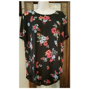 Black Floral Top